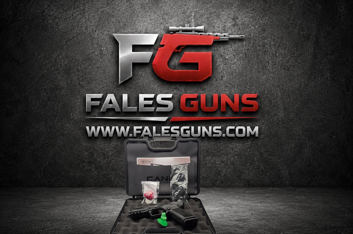 ProShot result: Canik METE SFT pistol in its factory case on the Fales Guns branded backdrop